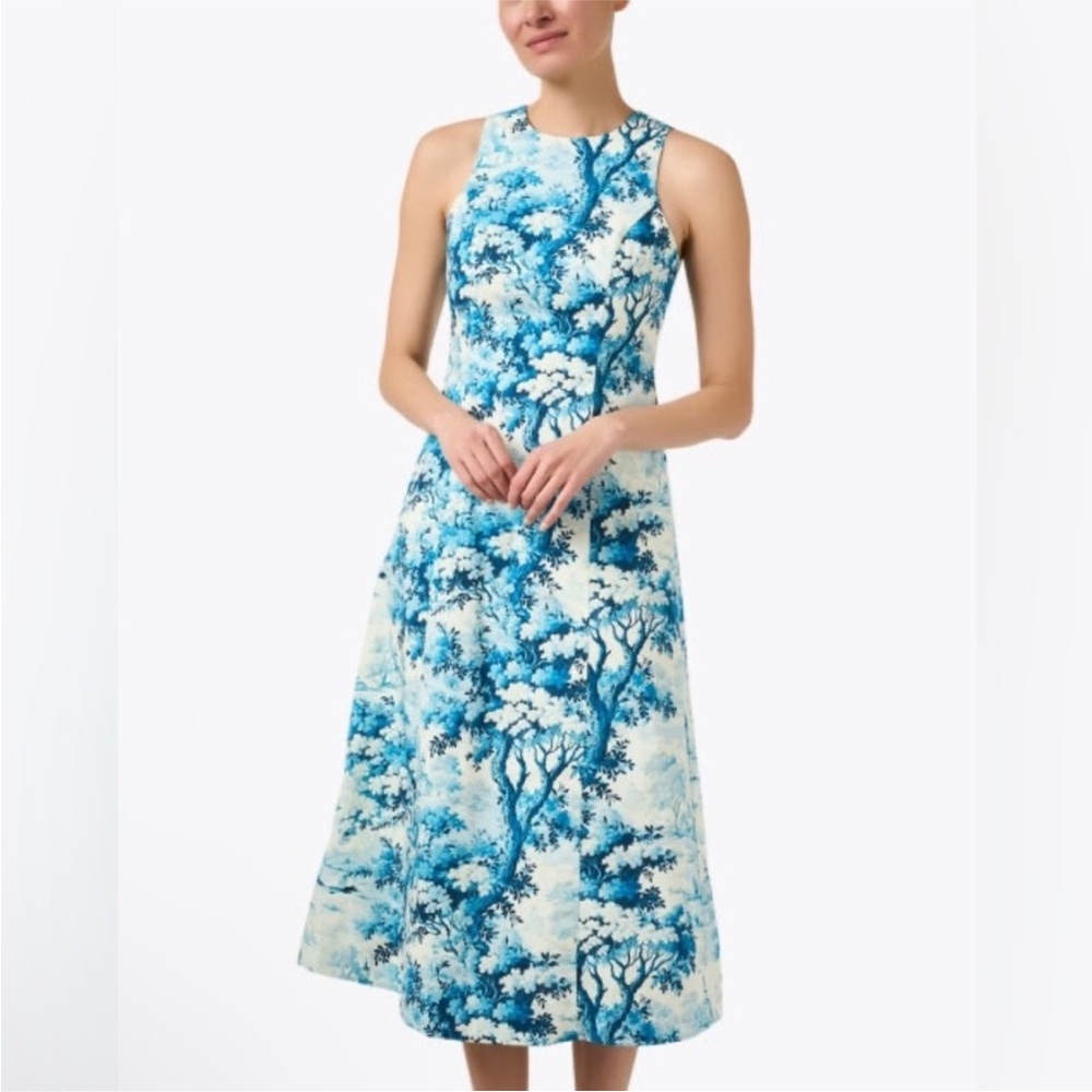 New Mestiza New York Louisa Sleeveless Toile Print Midi Dress size 6